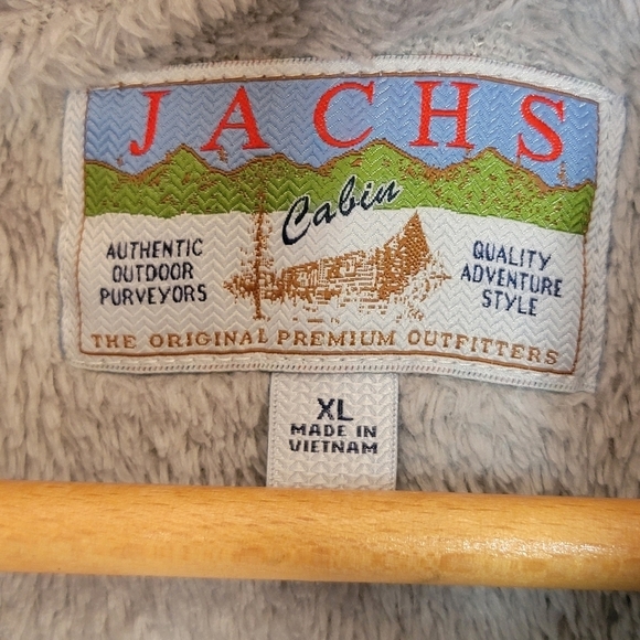 Jachs Cabin | Gray Teddy Fleece Snap Pullover with Turquoise Accents Size XL - Picture 3 of 5